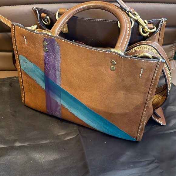 COACH X KŌKI Rogue 25 Natural Leather With Daisy Japan Limited W/ dustabg - Picture 9 of 15